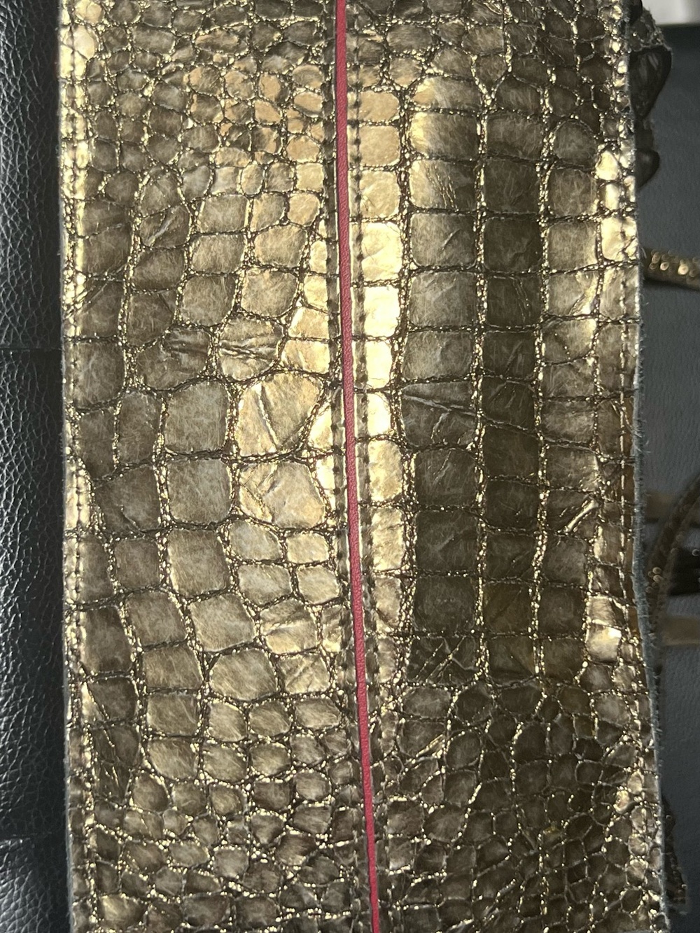 Hammitt Hunter 2 Medium Metallic Gold Croc-Embossed Backpack 14” Used Twice. - Picture 7 of 7